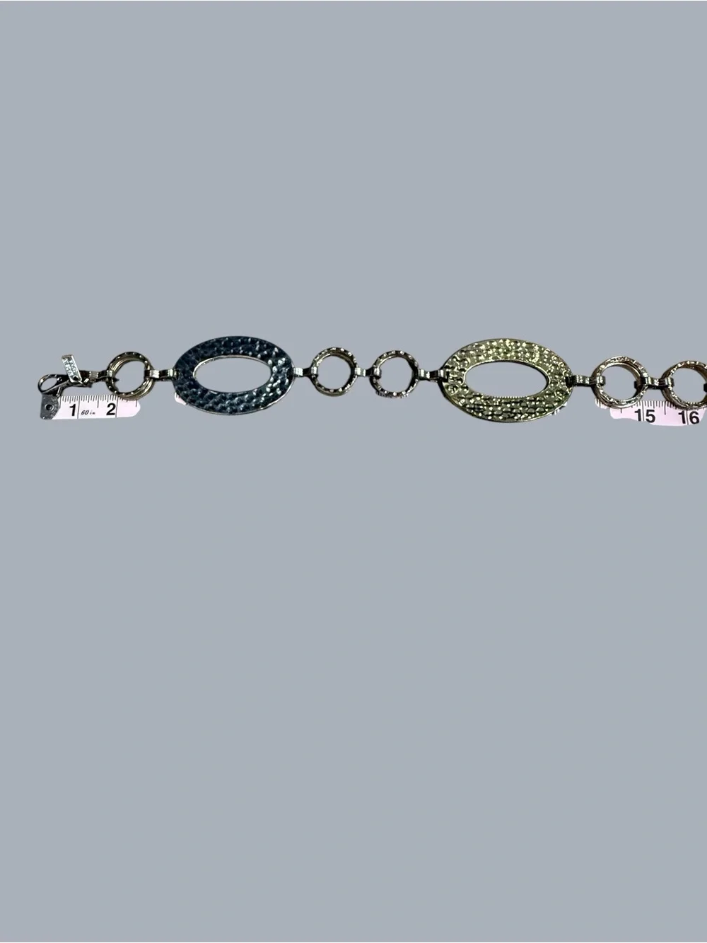 Belt Hammered Silver & Gold Tone Adjustable Chain 50 in by Chicos